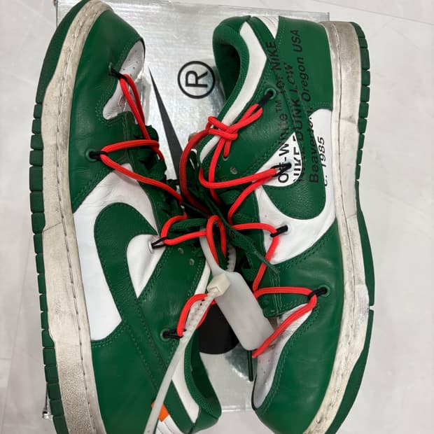 오프화이트 나이키 덩크 그린 290