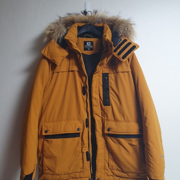 택포 살로몬 패딩 프라임 덕다운자켓 라쿤퍼 105