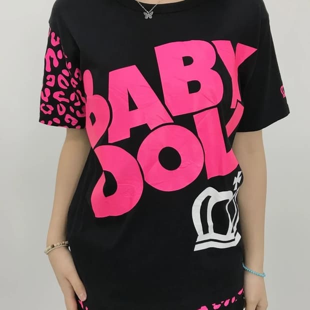 Baby Doll Y2K Leopard Logo Tee