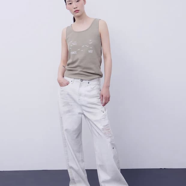 노 엑스트라 터치 더티 디테일 화이트 데님