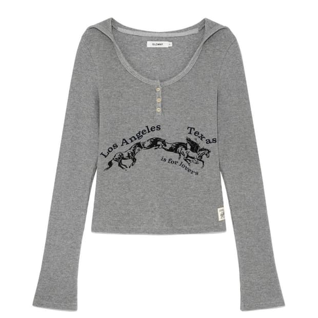 [L] 글로니 텍사스 와플 롱슬리브 그레이