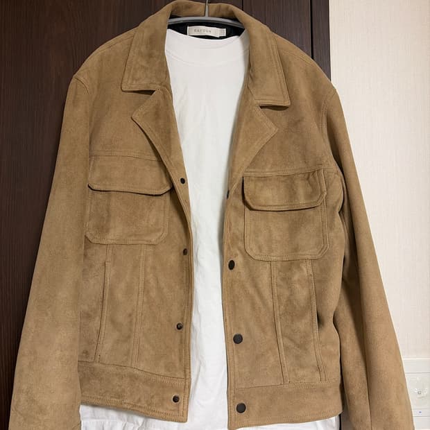 스웨이드 크롭 자켓 M L