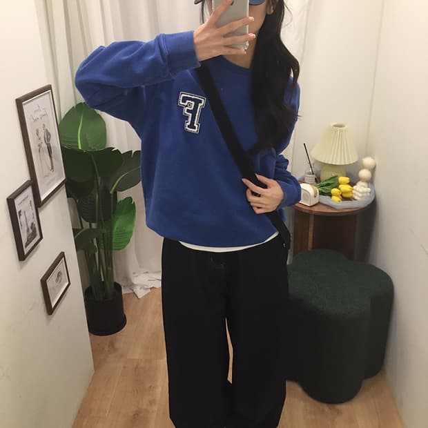 여성 휠라 로고 스웻맨투맨 100~105