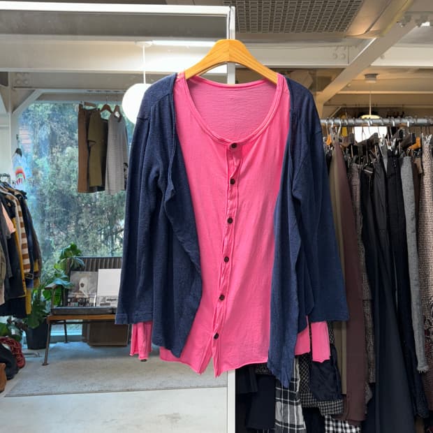 Y's 레이어드 니트 가디건