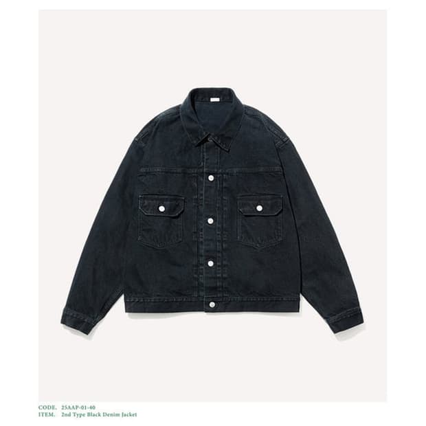 (46) 25aw 아프레쎄 2nd 타입 블랙 데님 자켓