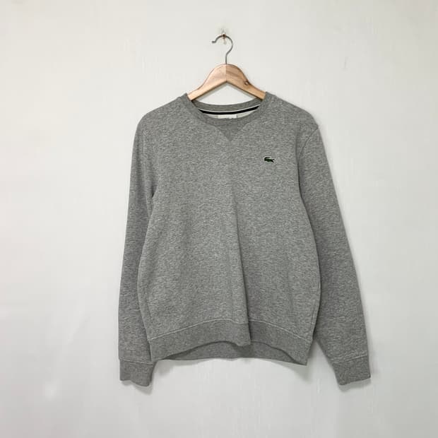 라코스테 로고 베이직 긴팔 기모 맨투맨 L 남녀공용 빈티지