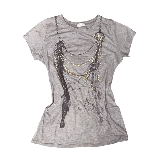 gray metal necklace top  