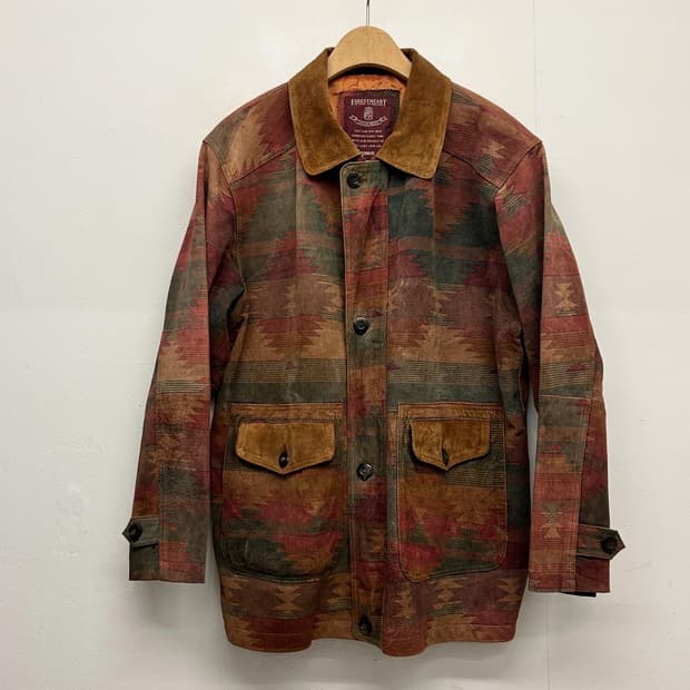 FORESTHEART 나바호 아즈텍 오르테가 패턴 레더 자켓 