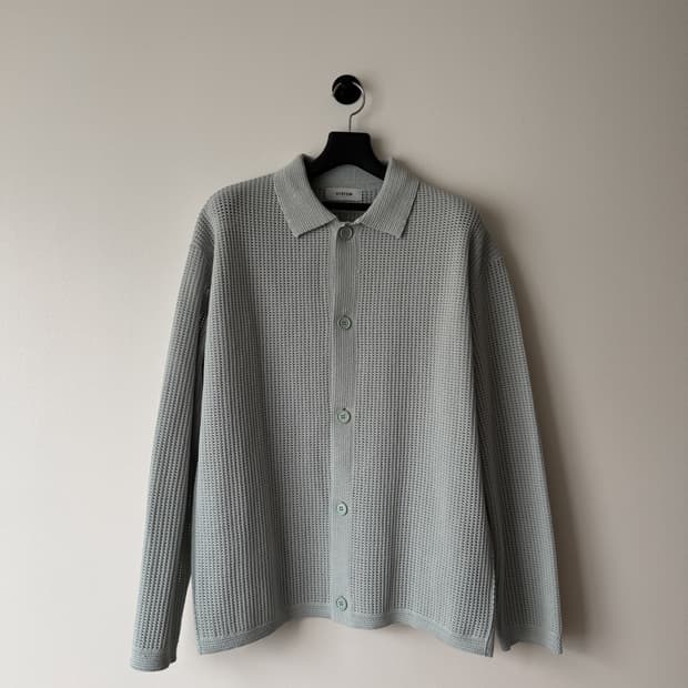 시스템옴므 오버핏 크로셰 니트 가디건