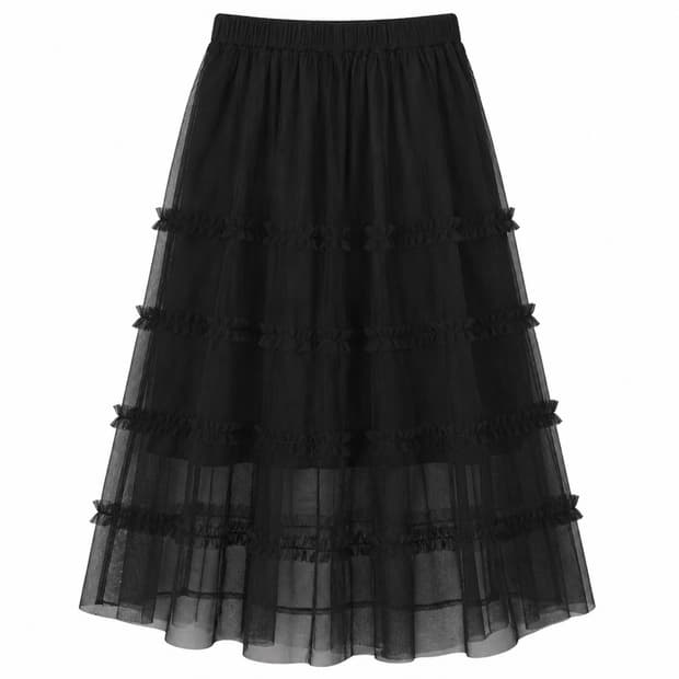 Frill Sheer Long Skirt