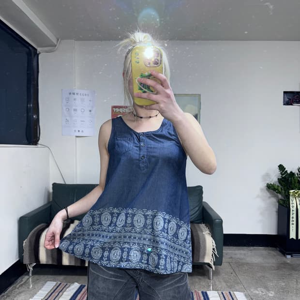 투티/0098 티티카카 titicaca 슬리브리스 민소매 청나시 레이어드