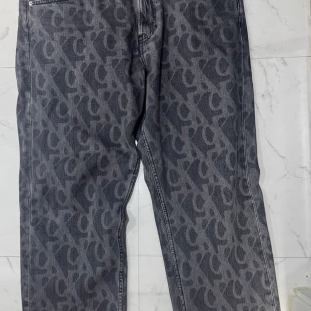 캘빈 클라인 프린팅 블랙 진