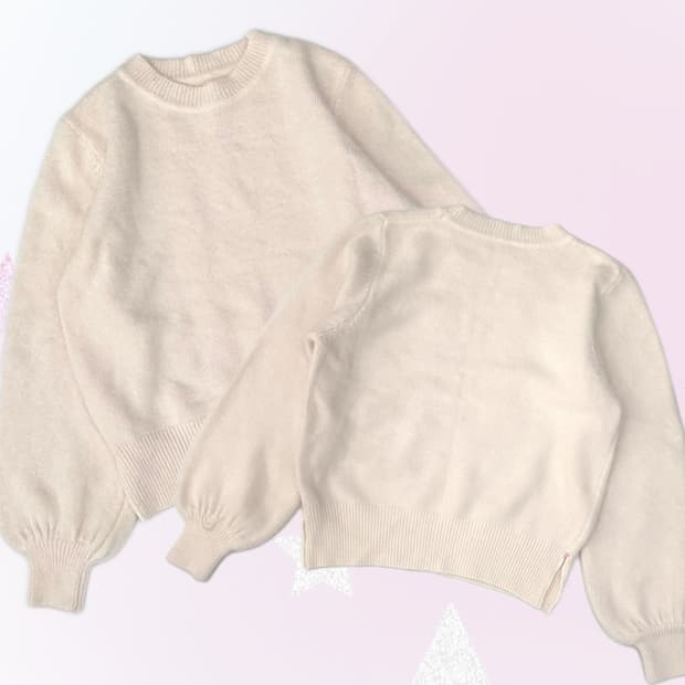 🍓딸기우유 벌룬 소매 니트🍓오네갸루 갸루 핑크 히메 앙고라st