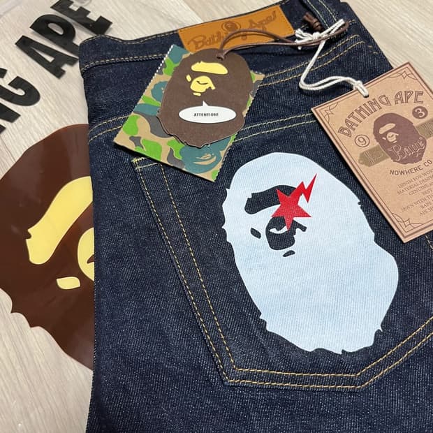 베이프 베이프스타 레귤러진 데님팬츠 m