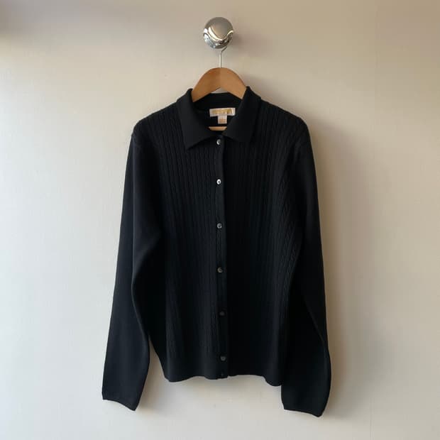 Brooks Brothers wool cable cardigan 