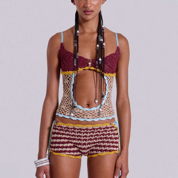 Jaded London Kalani Crochet Mini Shorts