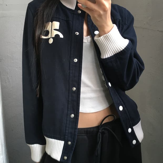 Courrèges 꾸레쥬 네이비 봄버 자켓