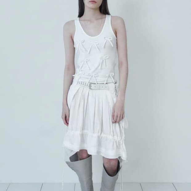 세릭 펌킨 포켓 스커트 화이트