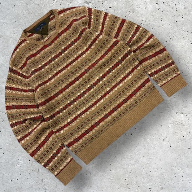 [XL] 타미힐피거 아가일 패턴 니트 브라운 B707