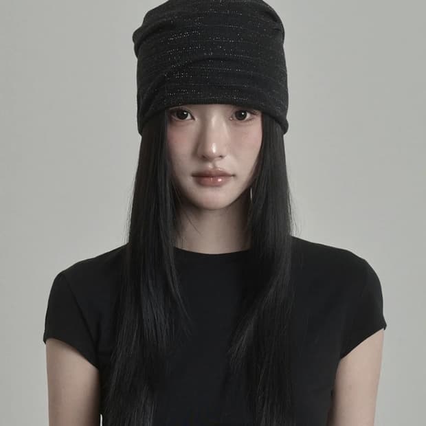 Metal Sheer Beanie (black) 비니