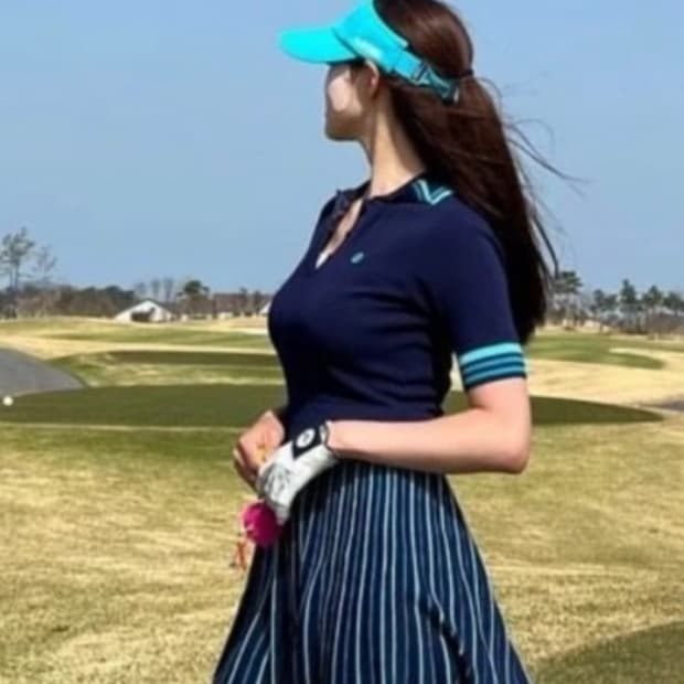 (새상품)G/FORE 골프웨어 네이비 카라티원피스