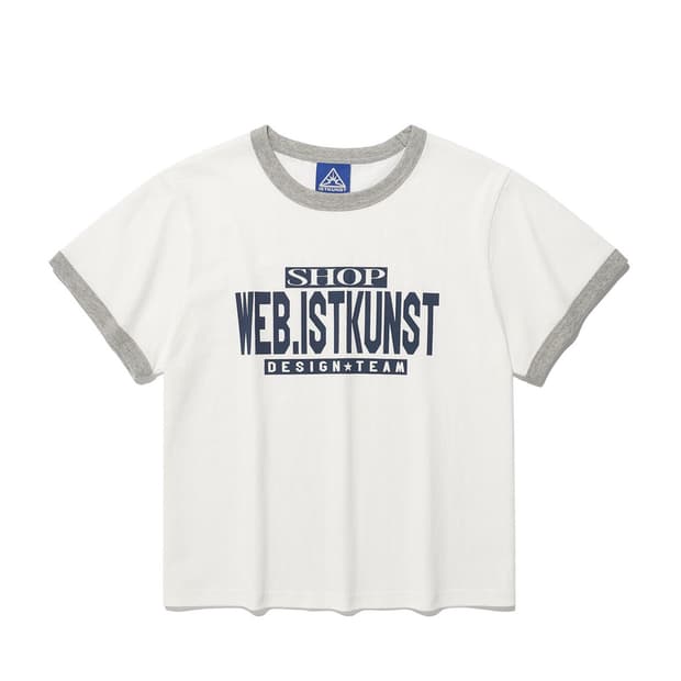 이스트쿤스트 크롭 링거 티 화이트