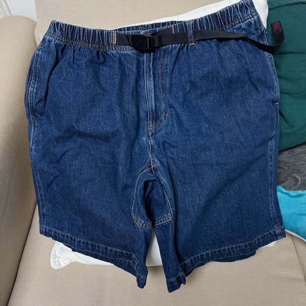 그라미치 루즈 쇼츠 데님 xl 미드 인디고 