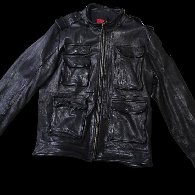 vintage ram skin leather field jacket