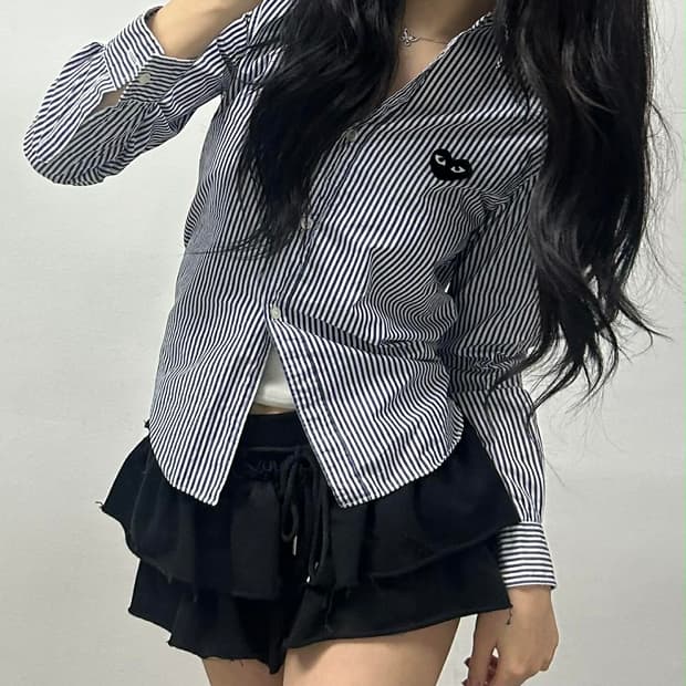 꼼데가르송 매장판 스트라이프 걸즈 셔츠(M)