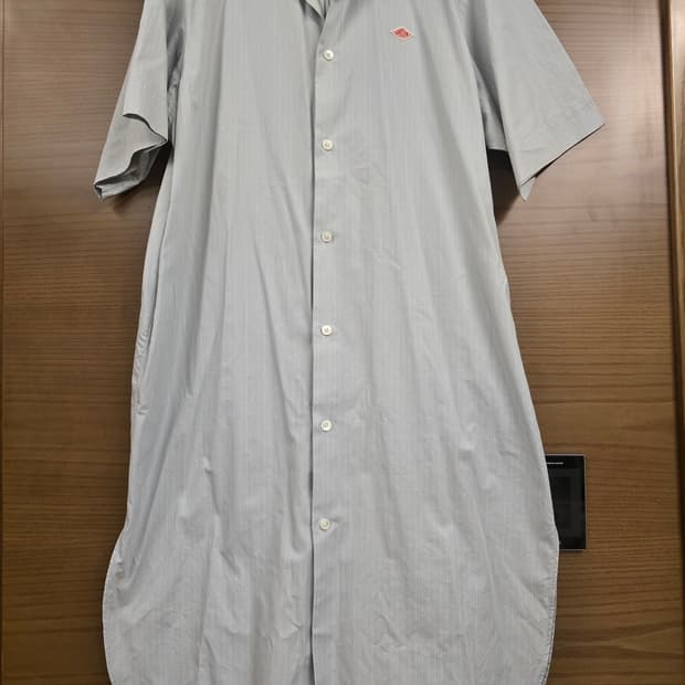 단톤 셔츠 원피스 그린스트라이프 36