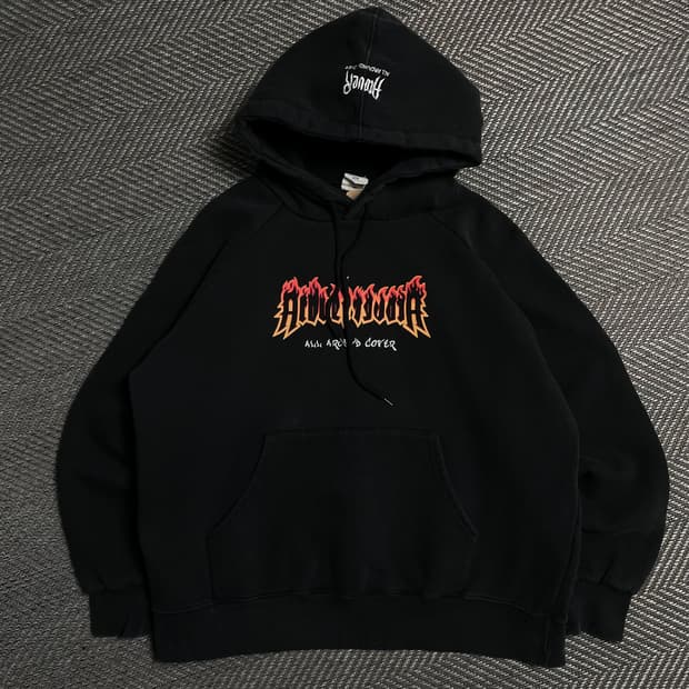 ACOVER 번 빅로고 박시핏 후드 티셔츠o 5096