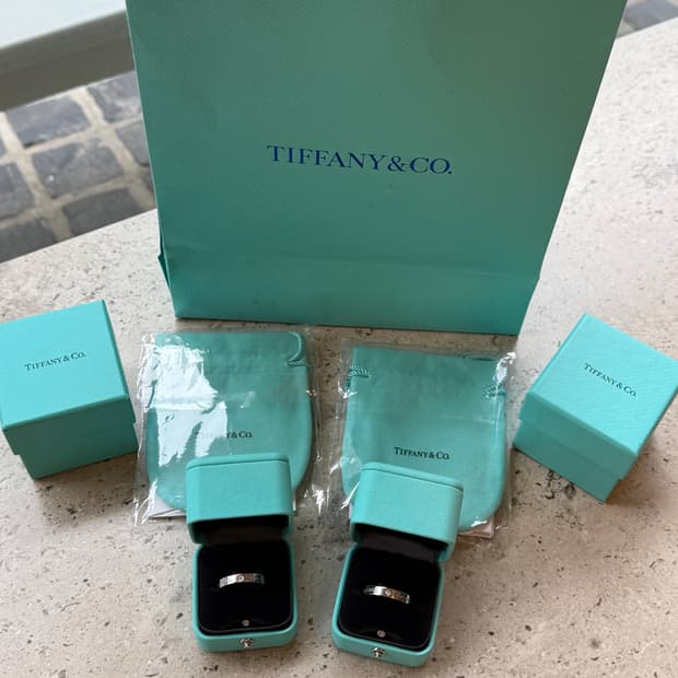 TIFFANY&CO 티파니앤코 3 다이아몬드 밴드링 #9.5