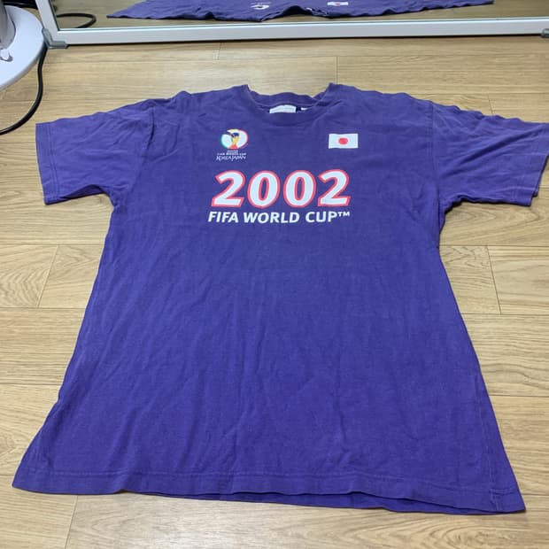 95)2002 한일 월드컵 오피셜 일본 유통판 빅로고 퍼플 반팔 티셔츠