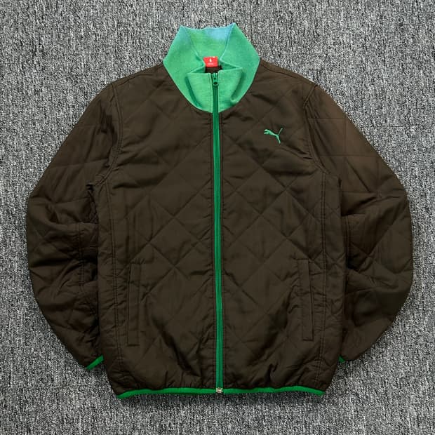 퓨마 퀄팅 브라운 푸퍼 자켓 L