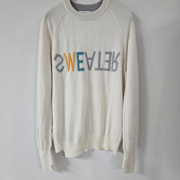 타임 캐시미어100% 레터링 니트티