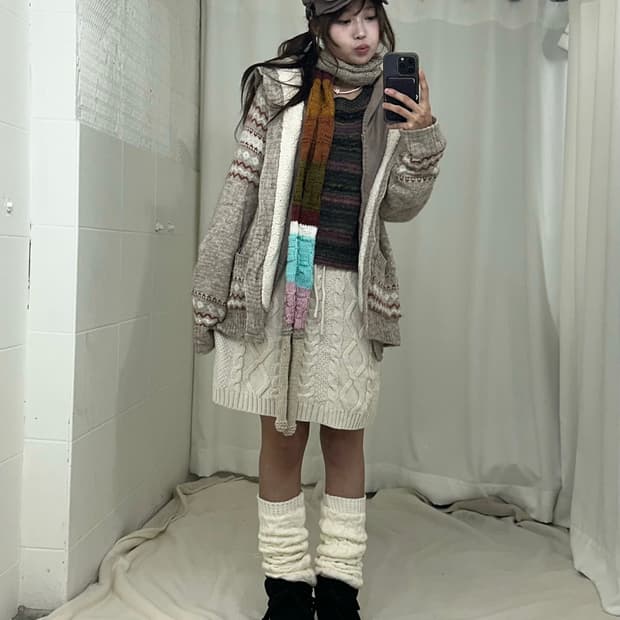 데일리 히피 모리걸 가디건 코디세트