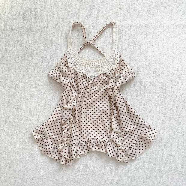 엑시즈팜 딸기초코 라떼갸루 도트 슬리브리스