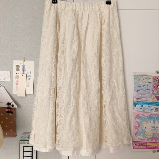 아이보리 레이스 스커트
