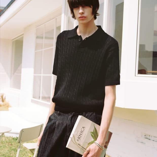 (XL)미나브 소프트코튼 케이블 카라 니트