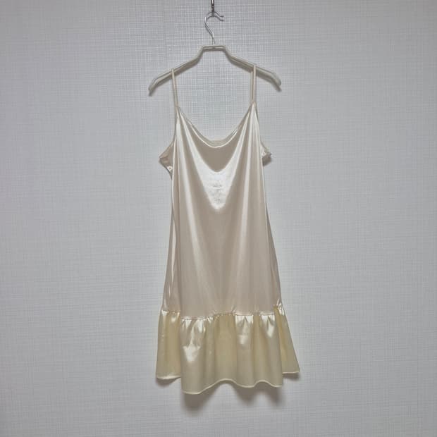 Japanese vintage 샘플 모리걸 사틴후릴 슬립원피스