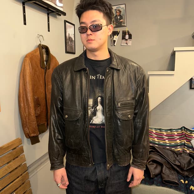 90’s Japanese lambskin leather bomber