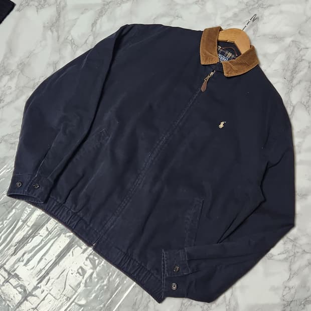 폴로 코듀로이 카라 네이비 코튼 스윙톱 자켓