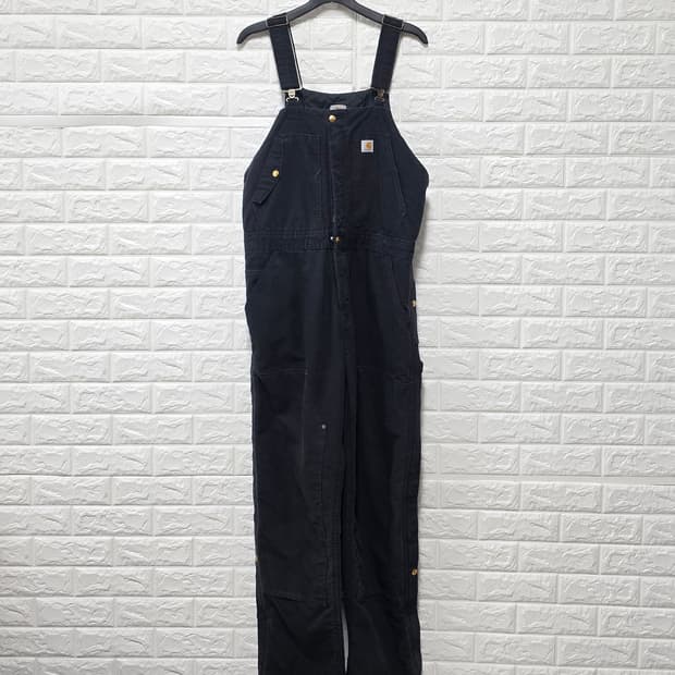 택포// 칼하트 오버롤 블랙 멜빵바지 L
