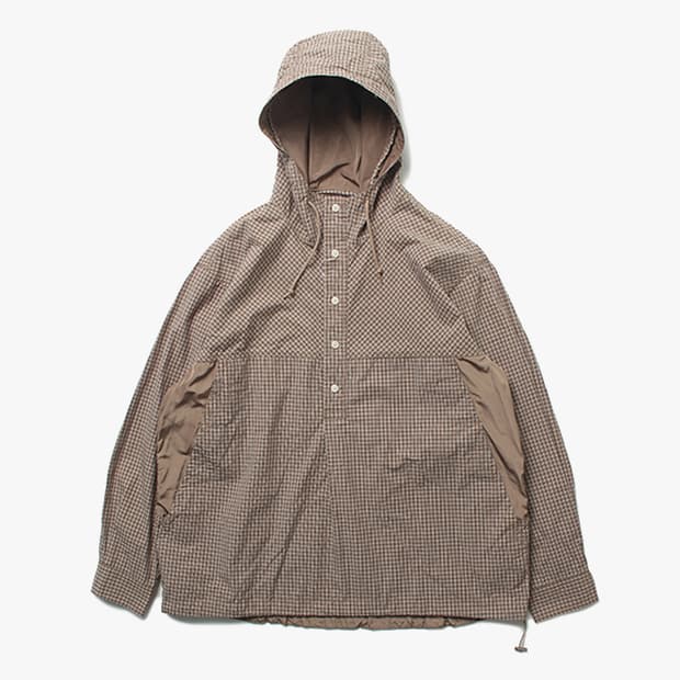  BEAMS "Brown Check Anorak"