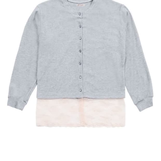 오스하이 레이스 가디건 핑크그레이