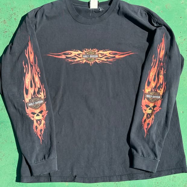 빈티지 할리데이비슨 플레임 롱슬리브