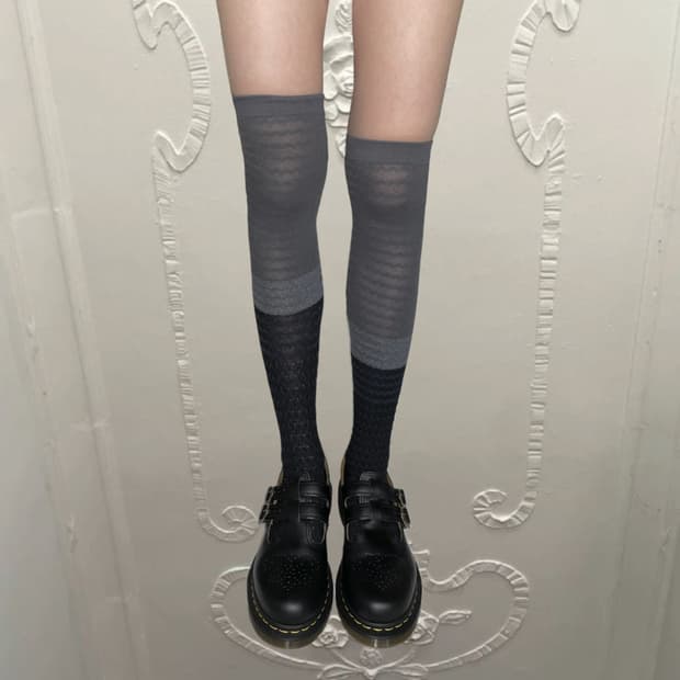 Jacquard over the knee socks 자카드 니삭스