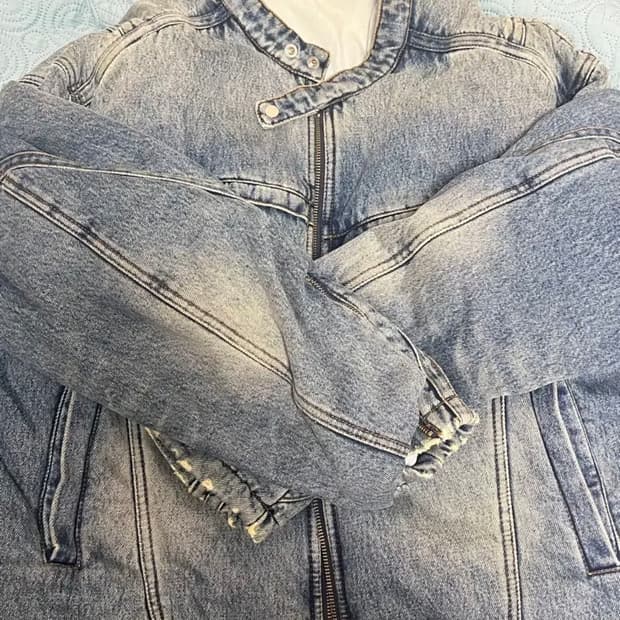 쿠어 패디드 바이커 데님 자켓 L