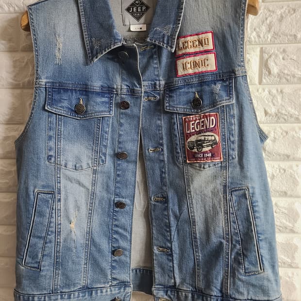 Jeep 데님 청베스트 조끼 L 사이즈