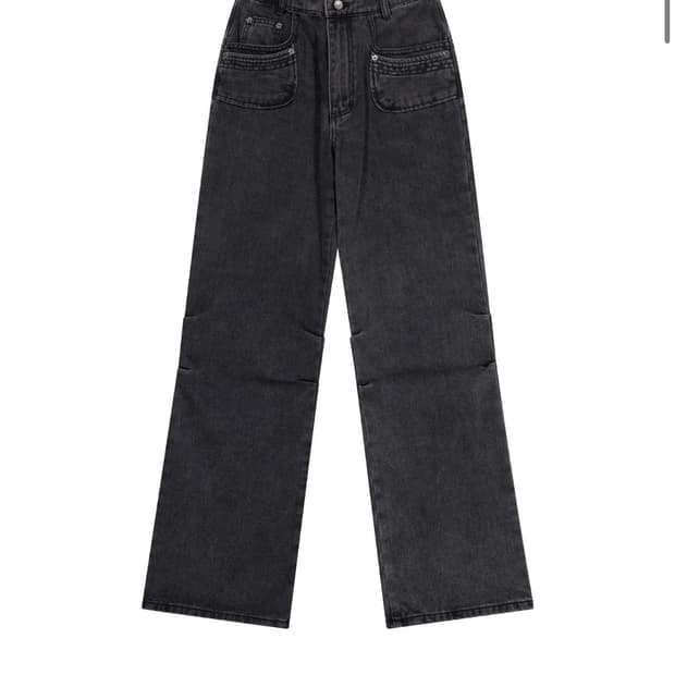 코이세이오 플라워 스냅 데님 팬츠 블랙